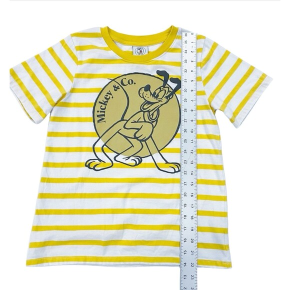 Disney Mickey & Co. Pluto Dog Yellow & White Striped Crewneck T-Shirt XS - Picture 9 of 10